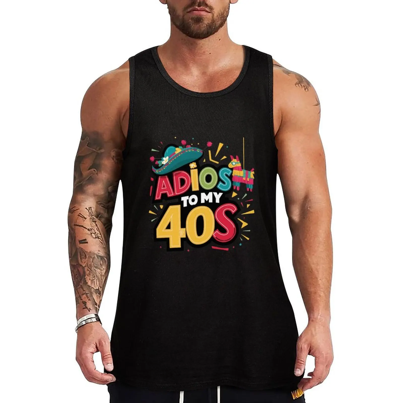 

Adios to my 40s Cinco de Mayo Tank Top Men's sleeveless anime Sports shirt man