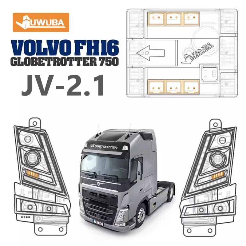 

1:14th Scale Simulation Lighting System Water Lamp Group for Tamiya RC Truck Tipper VOLVO F16 750 56360 Model Car DIY Parts