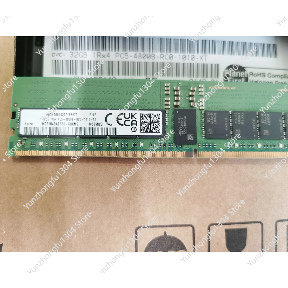 1Pcs 32G 1RX4 PC5-4800 ECC REG RDIMM Server Memory 32GB 4800 DDR5 M321R4GA0BB0