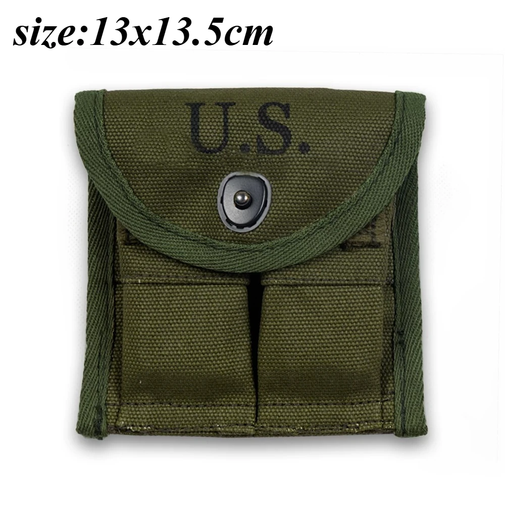Vintage M1 Double Pouch Replica Waist Pack Hanging Bag Classic Two-compartment Design Lightweight Waist-hang Style US Small Bag