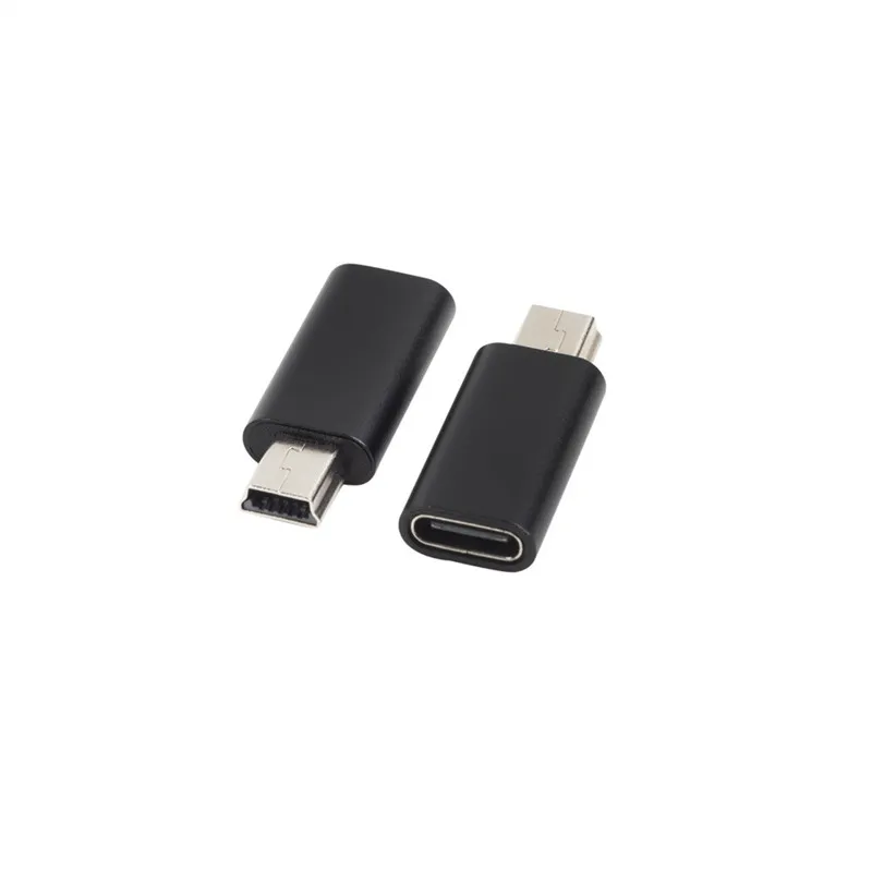 Mini USB a tipo C adaptador 5 pines macho Mini USB a hembra USB tipo C conector de transferencia de datos para GoPro MP3 cámara PC Conventer