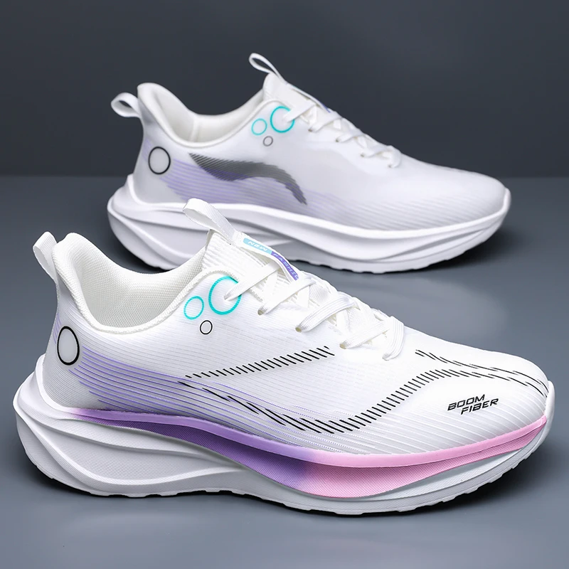 Men Carbon Plate Running Shoes Breathable Women Athletic Tennis Sneakers Cushion Sport Trainers Outdoor Marathon Jogging Shoes