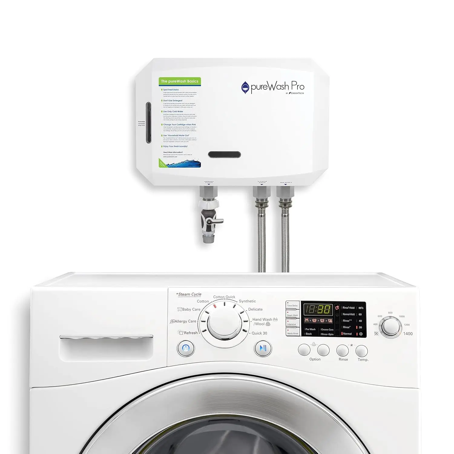 Environmental pureWash Pro X2 Detergent-Less Laundry System - Ozone Generator for Washing Machines