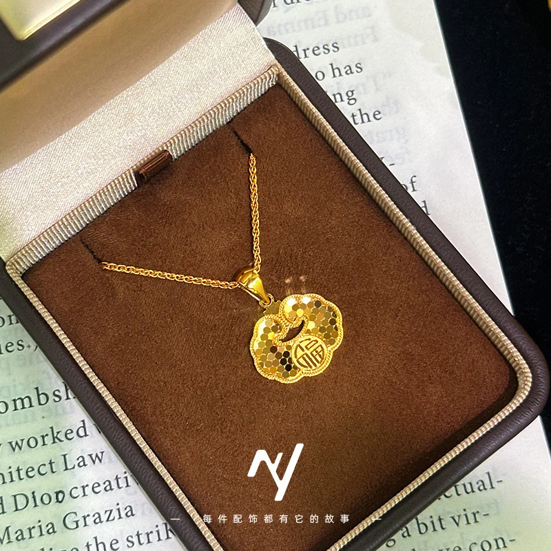 9999 gold dazzling burst-cnc ice dragon scale lucky character charm pendant