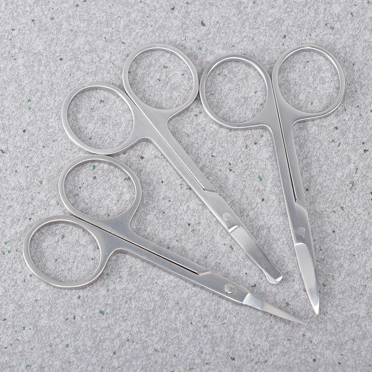 

3Pcs Stainless Steel Nose Hair Eyebrow Scissors Safe Trimmer Lightweight Portable Grooming Kit Eyebrow Scissors
