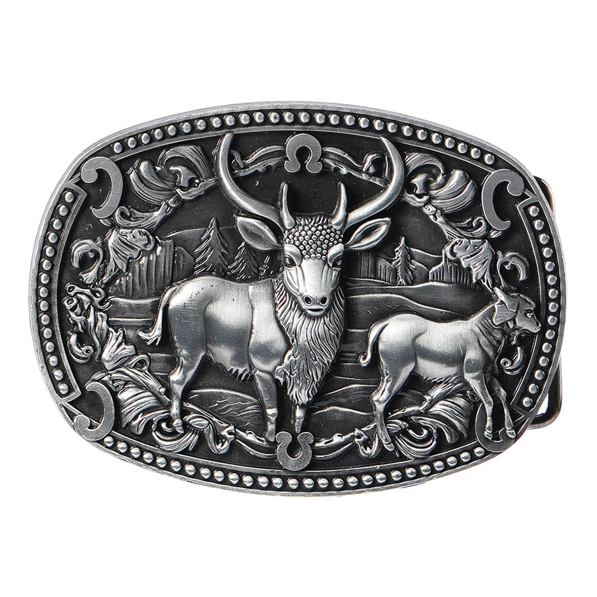 Retro Western Cowboy Wild Deer Belt Buckle Fashionable Leather Accessory Classic Trend Drop Shipping