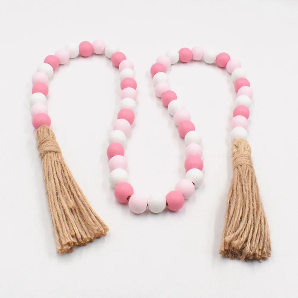 

Valentine's Day Rope Pendant Wooden Beaded Garland Wreaths Decoration
