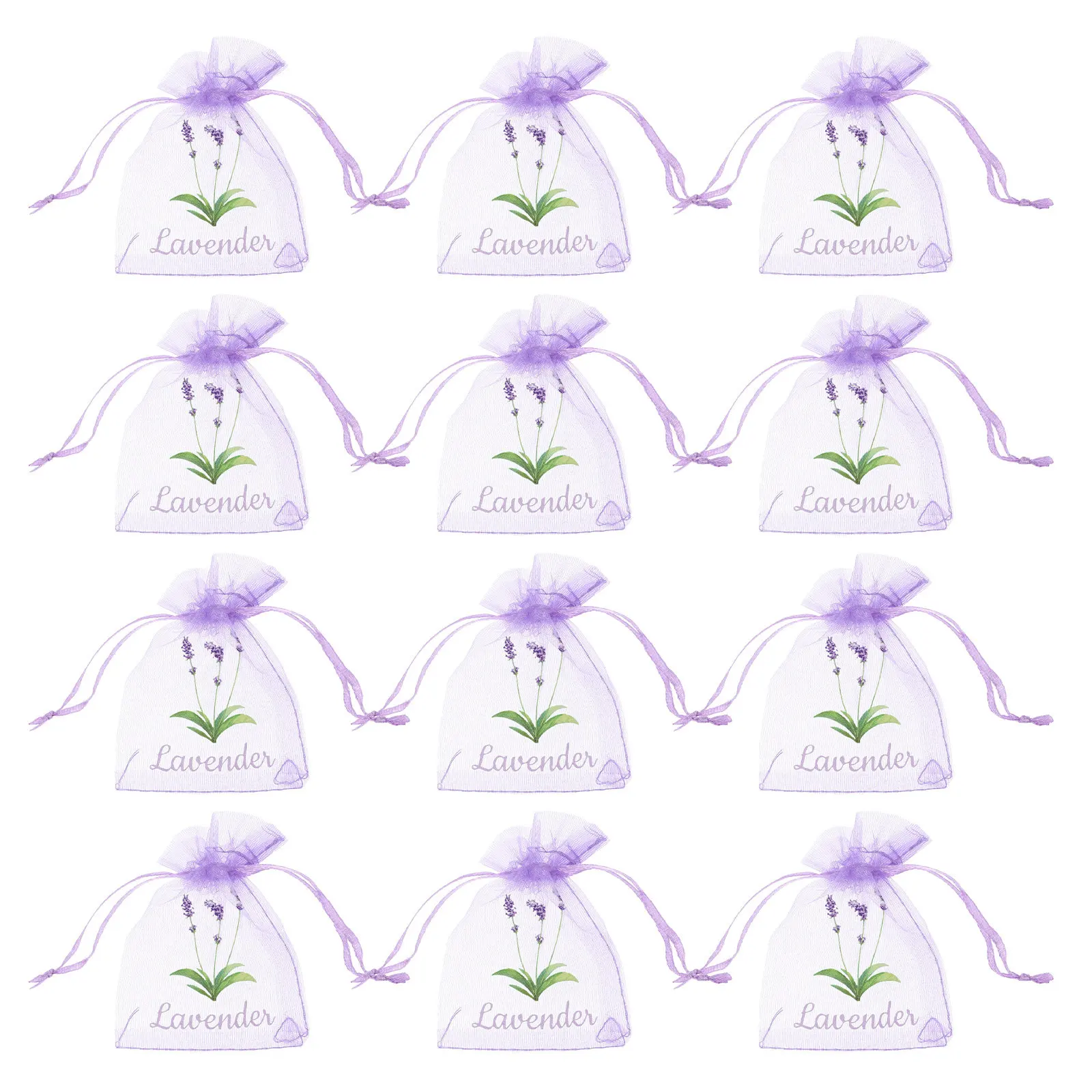 30Pcs Lavender Sachet Bags Drawstring Mesh Empty Aromatherapy Wardrobe Storage 3.54x2.75x0.04 Dried Flower Fragrance Sachet Bags