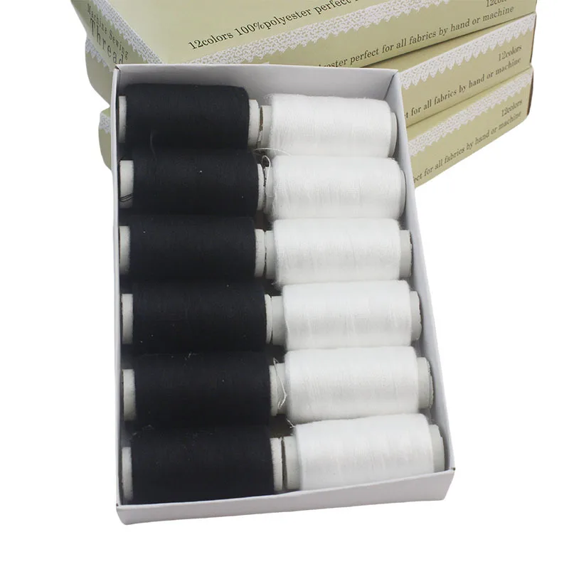12 Teile/satz Nähmaschine Gewinde Manuelle Diy Kombination Hand Nähen Werkzeug Kit Nähgarn 402 Nähgarn Set Nähen Liefert