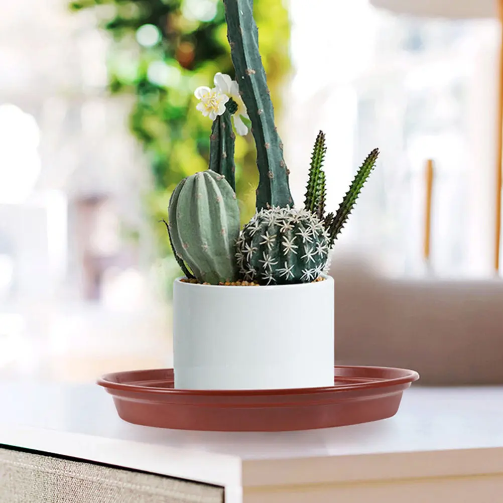 20Pcs Reusable Plastic Plant Saucer Round Drain Tray for Potted Plants Prevent Soil Spill Water Leakage Planter Trays for Indoor