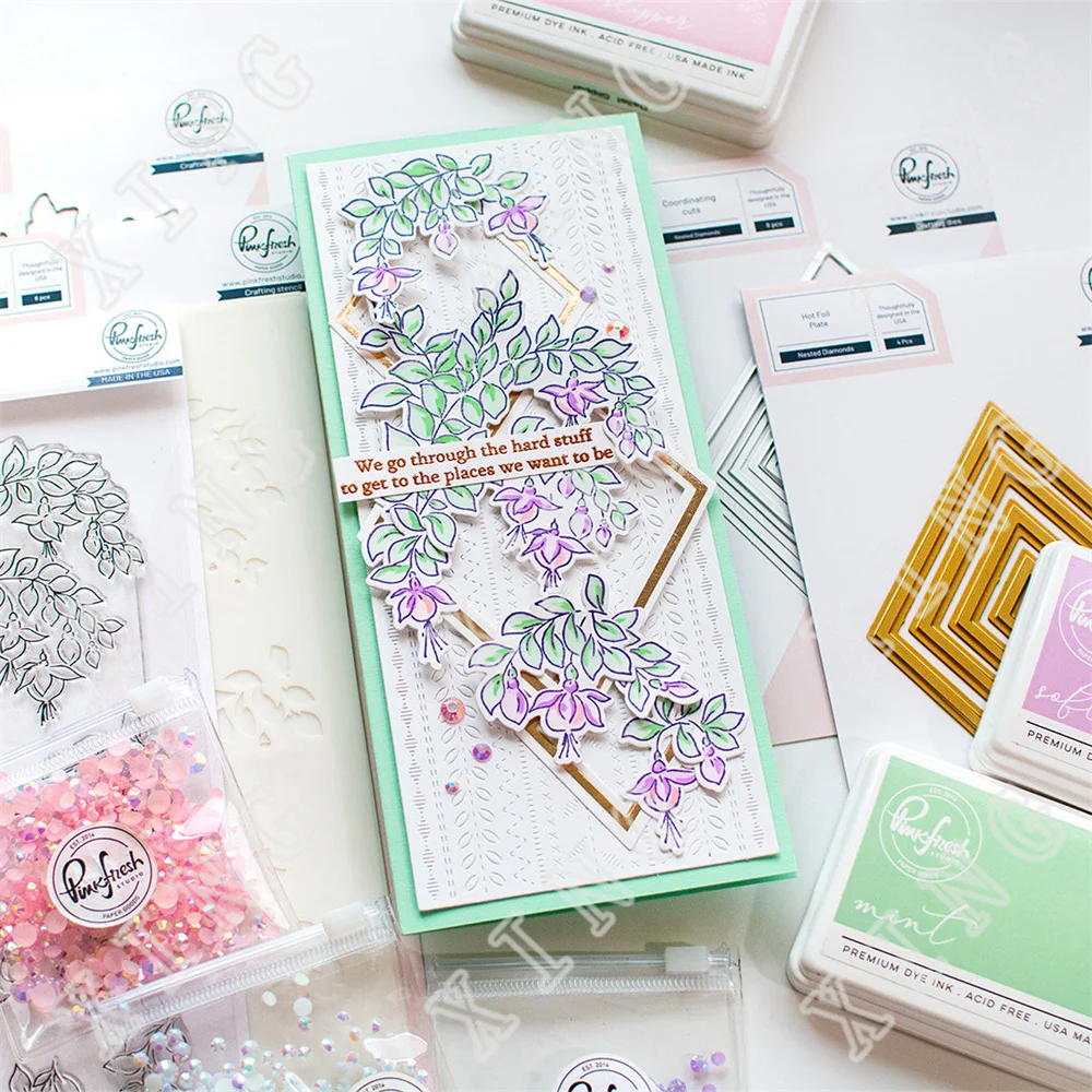 Rainbow Floral Pink Fresh Meta - đánh giá và giá Rubber Stamp Blank