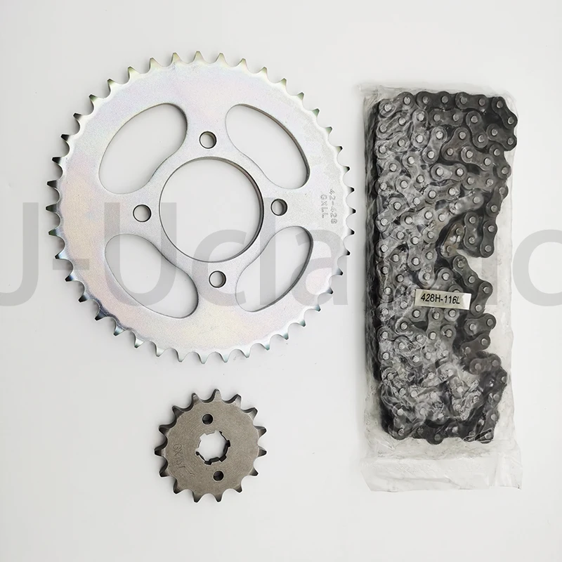 Набор звездочек для мотоциклов, большой зуб, маленький зуб, комплект цепи 428H 42T-15T 116L для Suzuki Haoke EN150-A EN125-3F EN125-3A 3E
