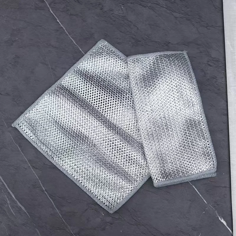 10 pieces of steel wire dishwashing cloth, cleaning cloth mesh, non greasy cloth, kitchen stove cleaning cloth