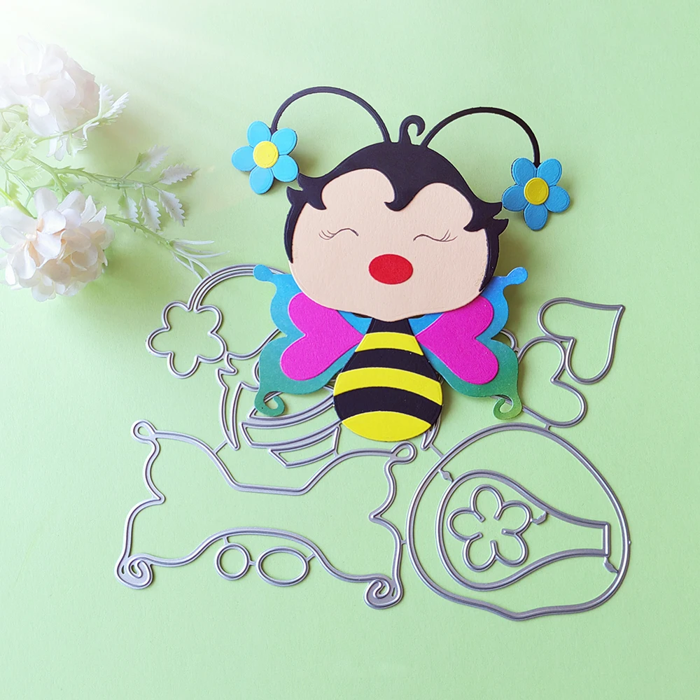 

New 12 centimeter high bee cutting dies scrapbook decoration embossed photo album decoration card making DIY crafts