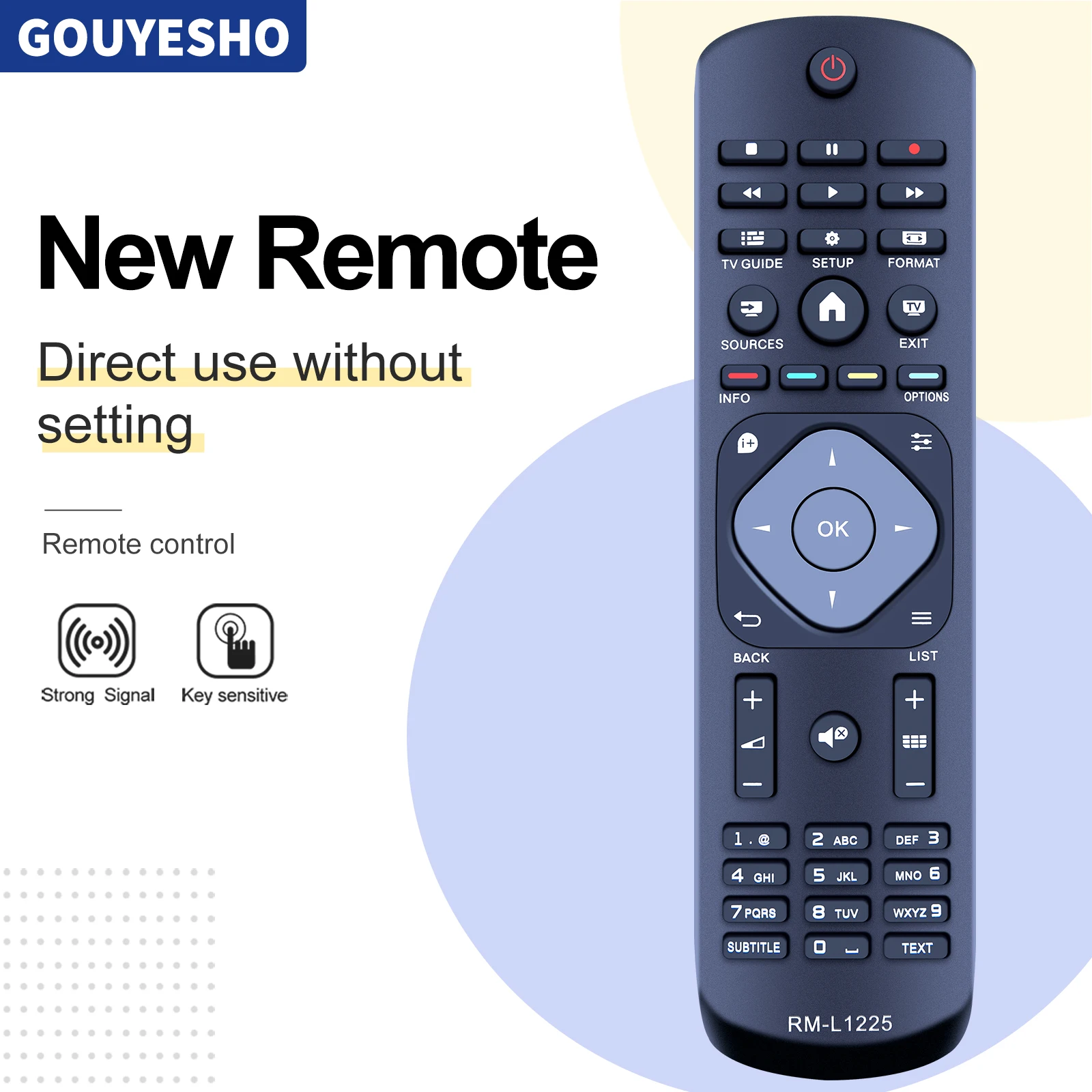 New RM-L1225 for Philips TV Remote Control 398GR8BD1NEPHH 47PFH4109/88 32PHH4009 40PFH4009 50PFH4009