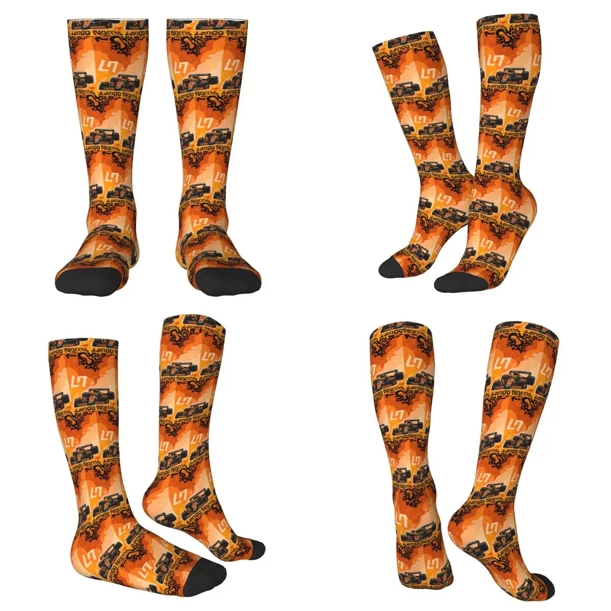 

All Seasons Landon Norris LN4 Socks Harajuku Crew Socks Hip Hop Stockings for Men Women