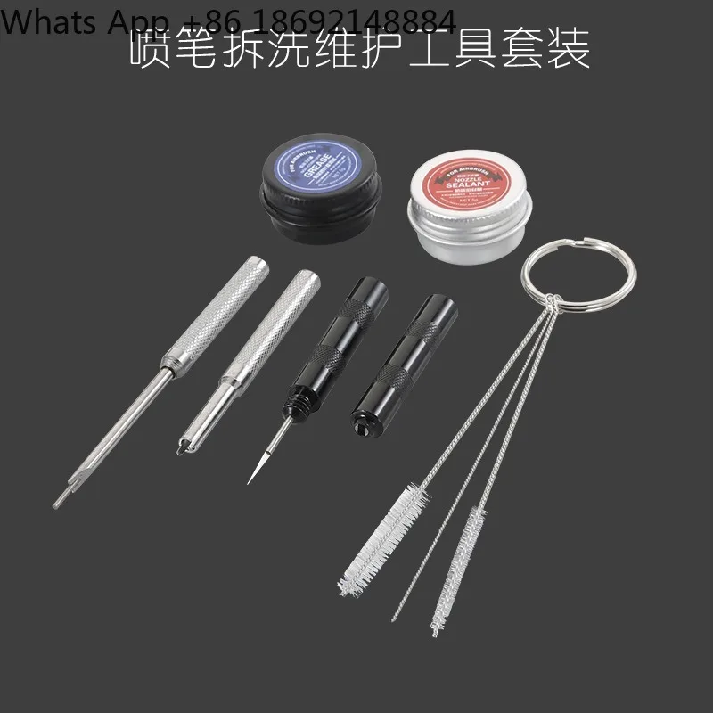 

Airbrush cleaning and maintenance tool set Eight kinds of airbrush disassembly, washing and maintenance tools
