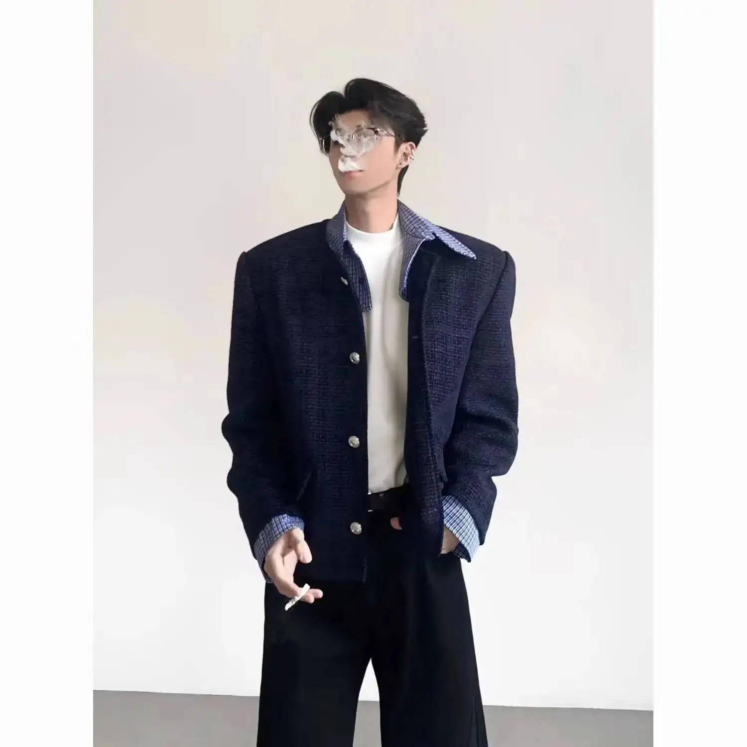 Herren-Straßenjacke, hochwertiger, modischer Baumwollstoff im Hongkong-Stil, beständig gegen Tragen und Kälte