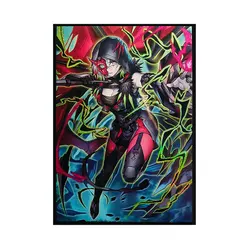 63x90mm 50 pezzi maniche olografiche YUGIOH Card Sleeves illustrazione Anime Protector Card Cover per giochi da tavolo carte collezionabili