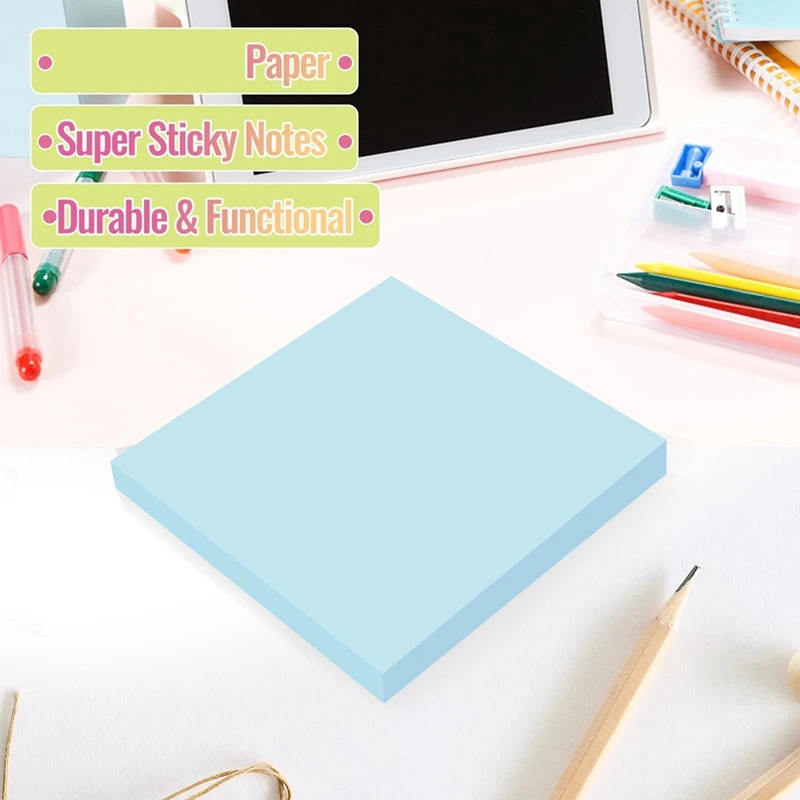 12 PCS Super Sticky Notes Superior Stickiness 3X3 Inches Eco-Friendly, Portable, Perfect