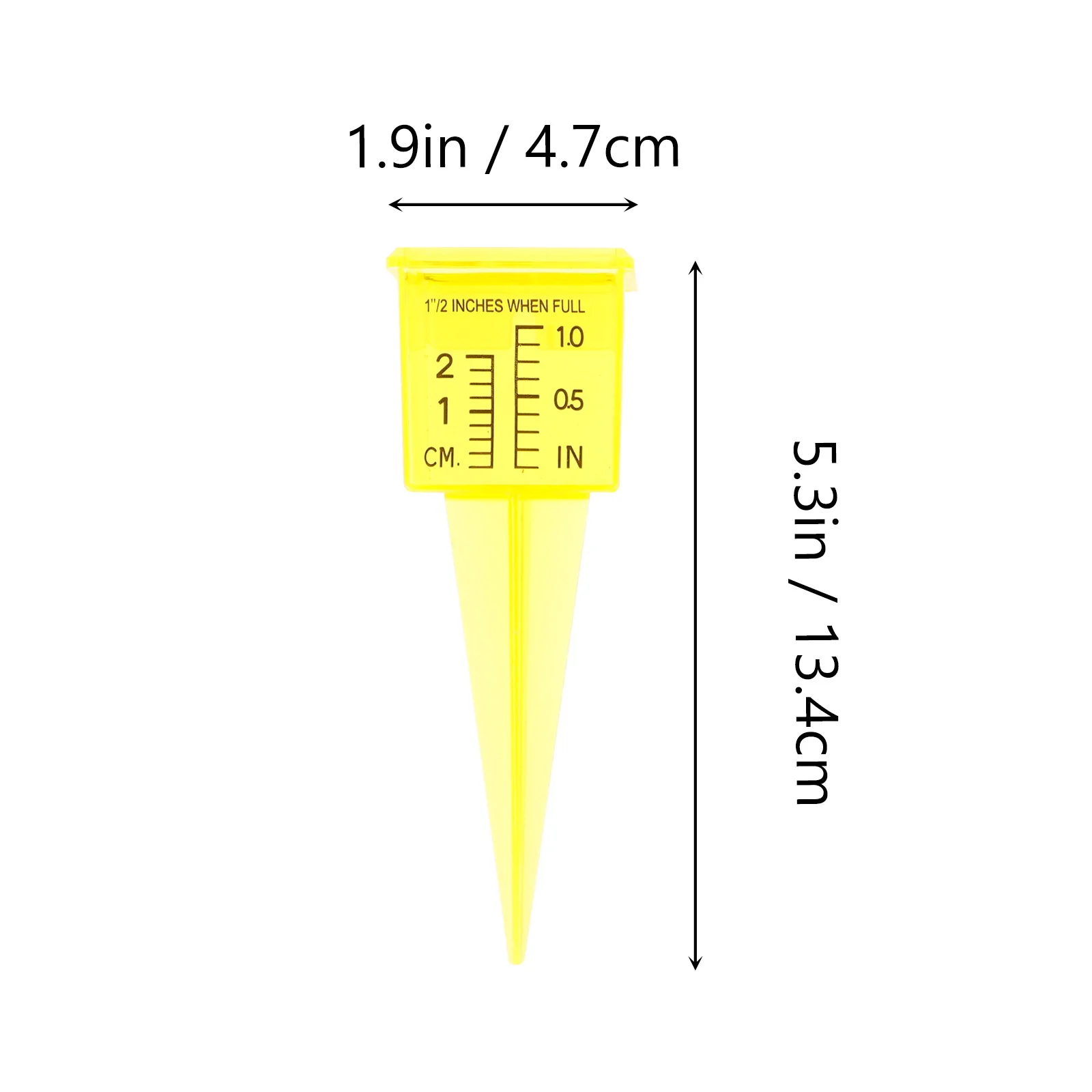 2pcs 밝은 노란색 강우량계 대용량 측정 튜브 야외 잔디밭 농장 스프링클러 물 측정 도구 투명