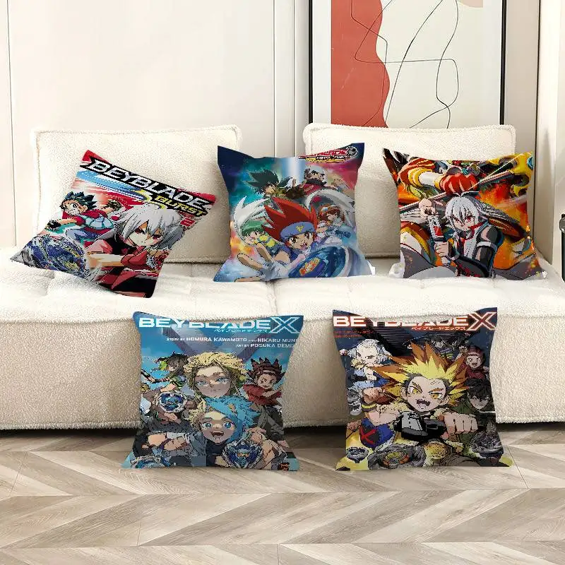 

Vintage Anime B-Beyblade X Pillowcase toon Gift Cushion Cover Bedroom Home Sofa Chair Seat Decor pillow case