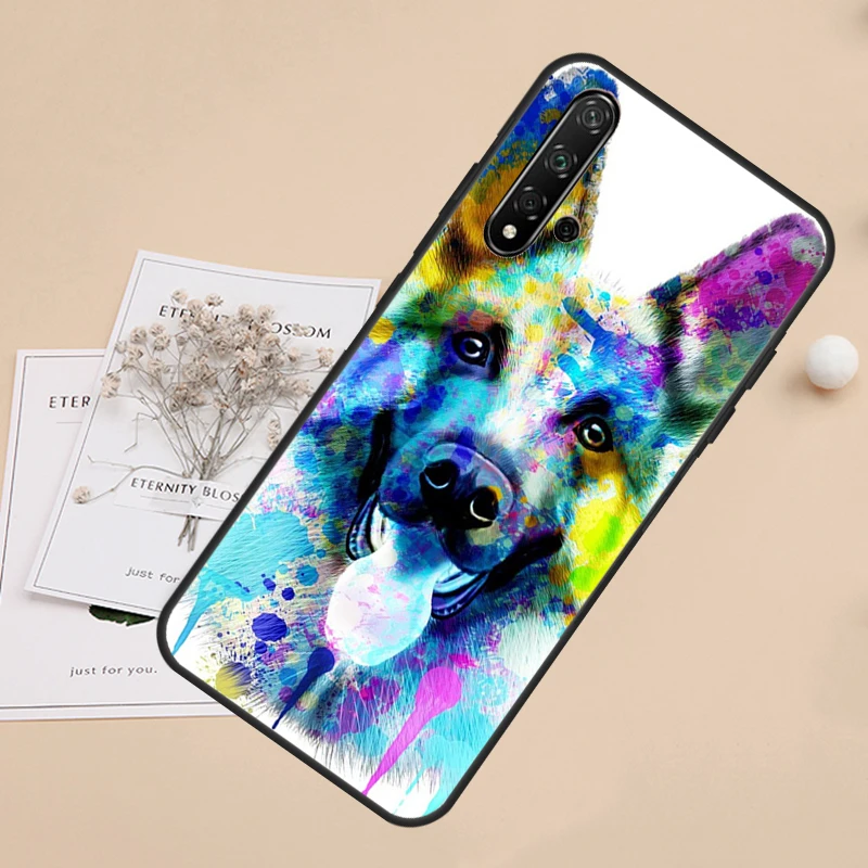 Cartoon German Shepherd Dog For Huawei Nova 3i 7i 8i 11i Y91 Y90 Y61 Y60 Y70 Nova 10 9 SE 11 P20 P40 Lite P30 Pro Case