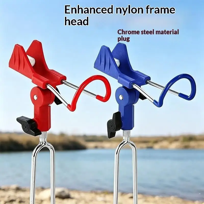 360° Adjustable Fishing Rod Holder, Heavy Duty Portable Foldable Stand With Ground Spike For Bank & Catfishing, Rust-Proof