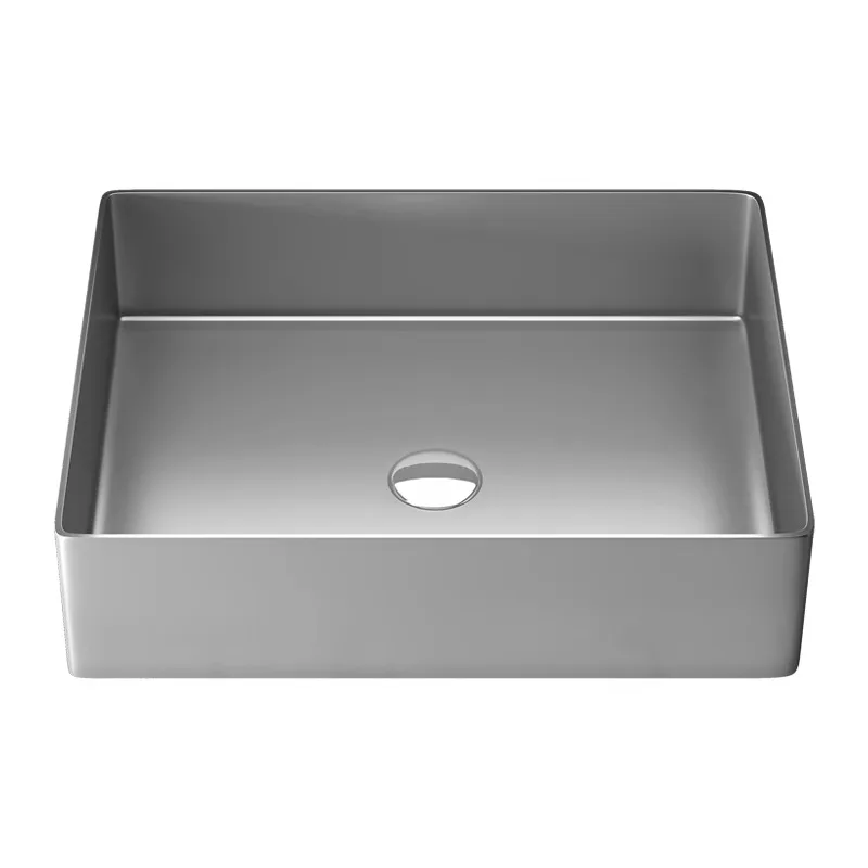 Stainless steel countertop basin, washbasin, single basin, rectangular  sink for household use