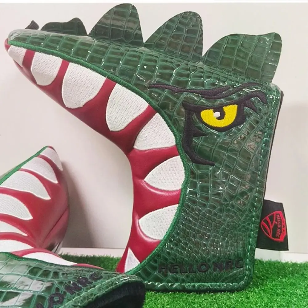 Cartoon Golf Putter Cover Tyrannosaurus Rex Green Golf Clubs Head Covers I-shaped Waterproof Putter Protector Headcovers