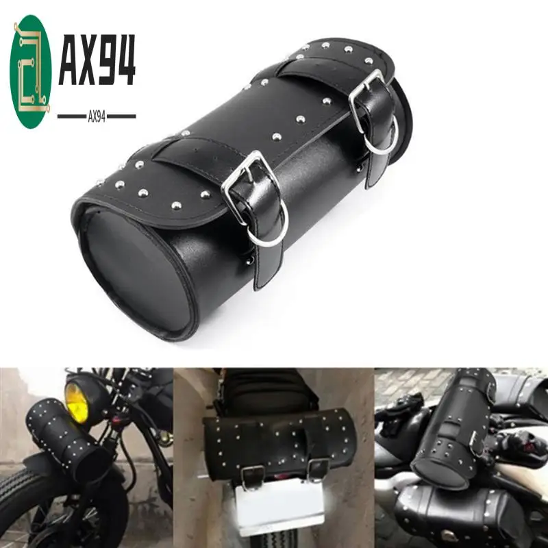 

AX94-Universal Motorcycle PU Leather Tool Bag Front Fork Handlebar Saddlebag Roll Barrel Racing Tail Barrel Storage