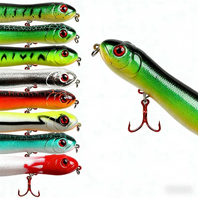 Köder für Angeln: 10cm 16g Langstrecken-Popper, Bionischer Köder für Barsch und Flussbarsch, Geeignet für Meer und Fluss