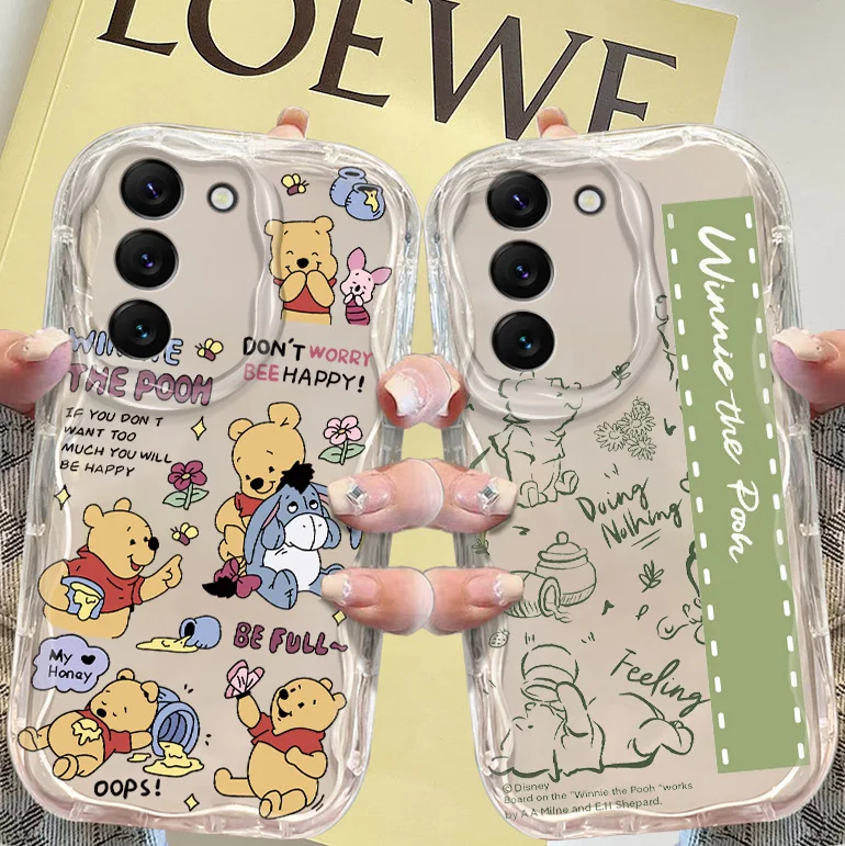 Disney Winnie the Pooh Cream Phone Case For Samsung A 23 21 20 15 14 13 11 10 05 04 03 02 Core S E 4G 5G Funda Shell Soft Cover