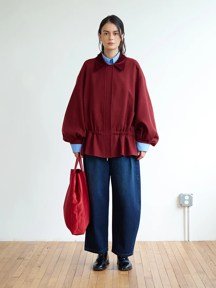 

Джинсы свободного кроя Waed с плиссировкой, из хлопка, цвета Deep Indigo, для женщин