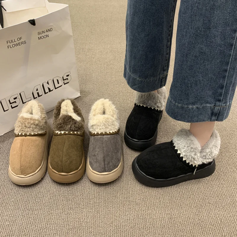 

Сверхмощные нечеткие ботинки, осень-зима 2021, женские тапочки максимального комфорта, теплые зимние сабо на очень плюшевой подкладке