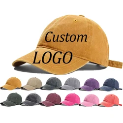 Niestandardowe logo czapka z daszkiem sprana dżinsowa czapka sportowa do tenisa dla dorosłych Diy haftowane logo czapka typu snapback