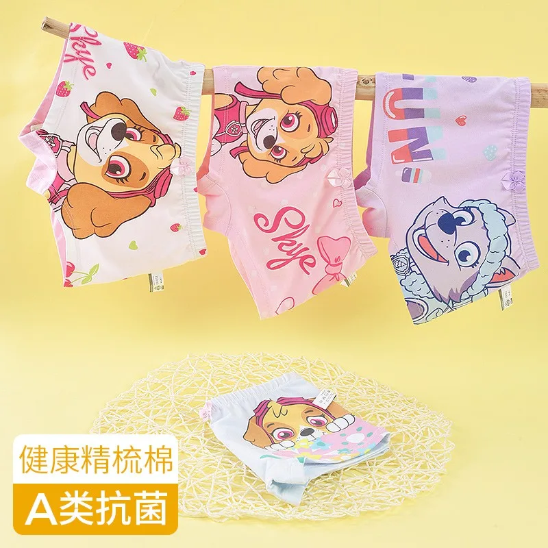 4pcs/set Genuine Paw Patrol Original girls Undepants Skye Everest Cotton Underwear 2-4-6-8-year-old kids Children Birthday gift