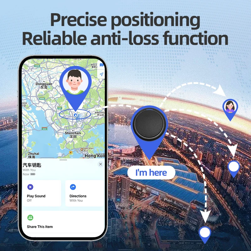4-Pack Smart Tracker with Anti-Loss Locator and Super Strong Magnetic Protective Cover Suitable for Apple Find My App