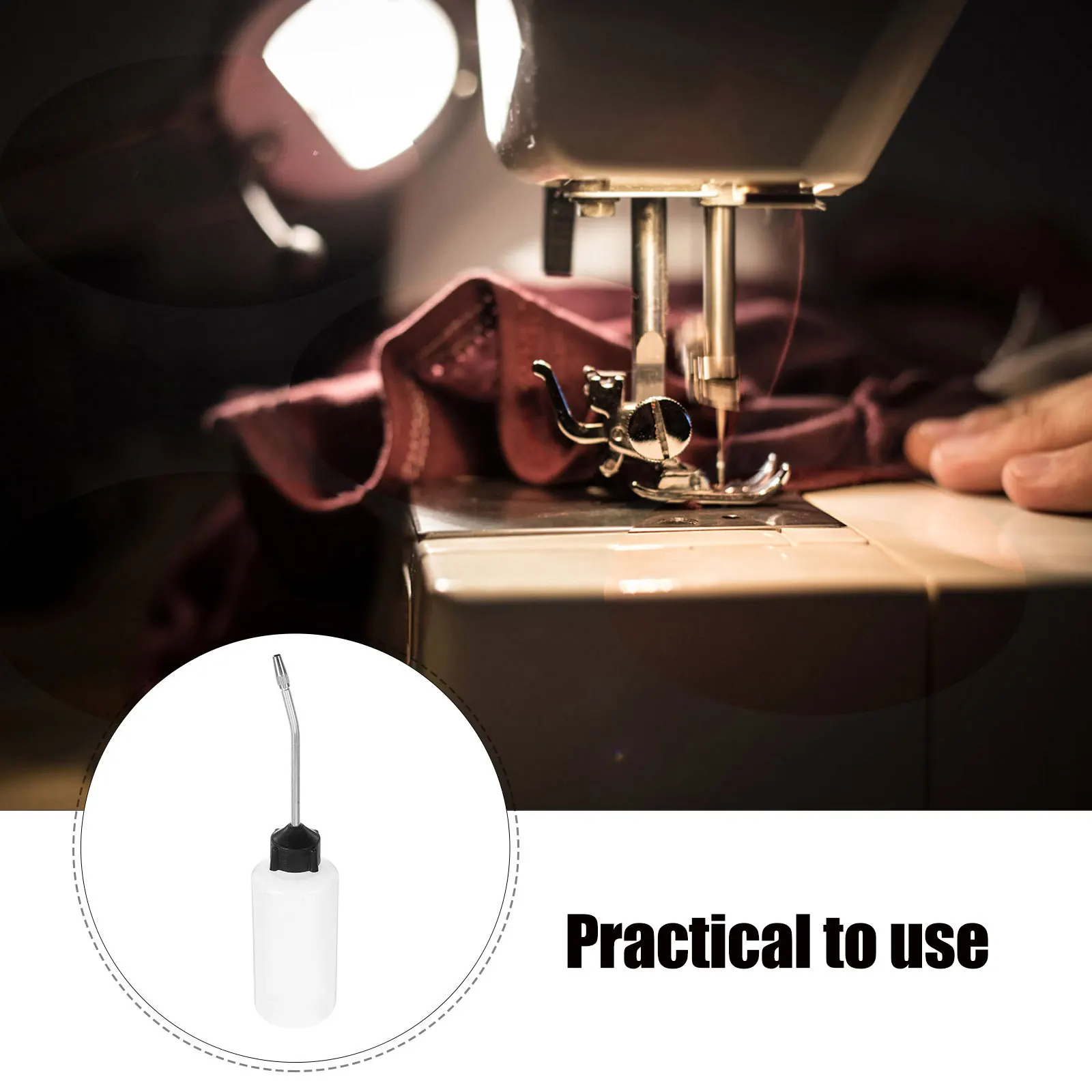 5pcs 120Ml Sewing Machine Oil Bottle Extended Nozzle Refillable Lubricating Dispenser For Squeeze Bottle