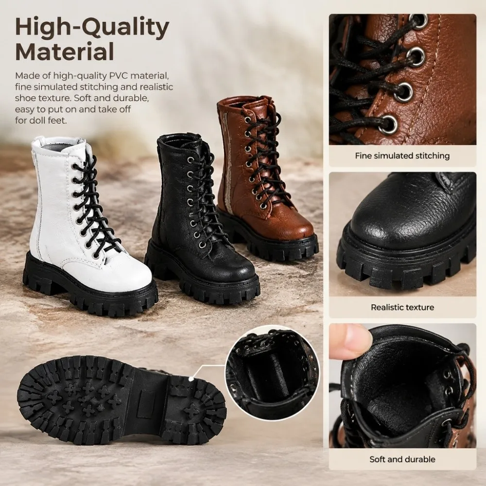 Fashion 1/6 BJD Doll Shoes Jeans Dress Accessories Multistyles PU Leather Versatile Vintage Boots Doll Cool Dress-Up