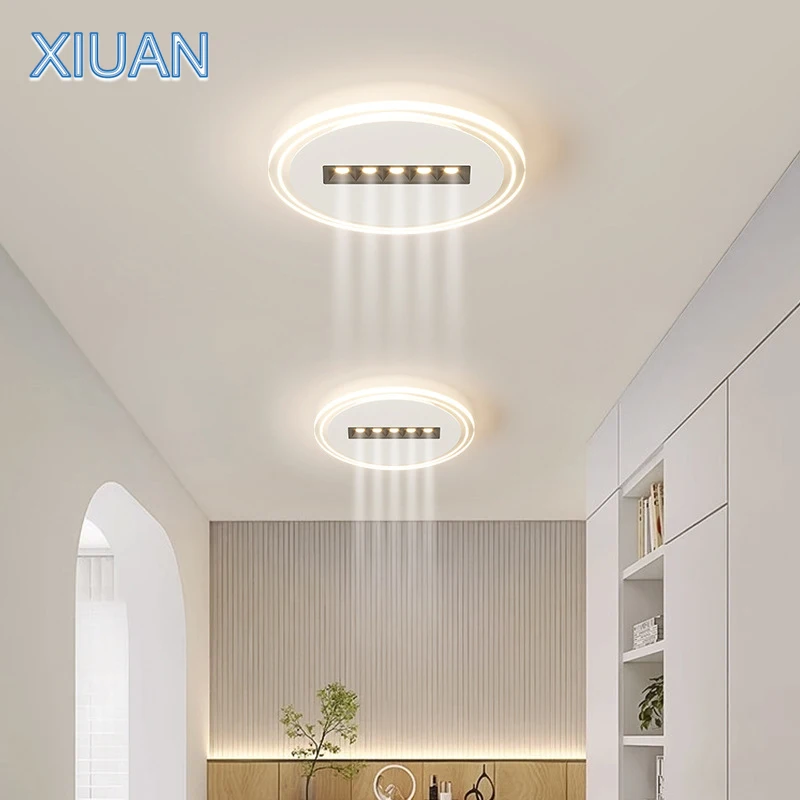 Simple Hallway Ceiling Lamp with Spotlight White Square Cloud Round Balcony Entrance Passage Aisle Ceiling Light 220V