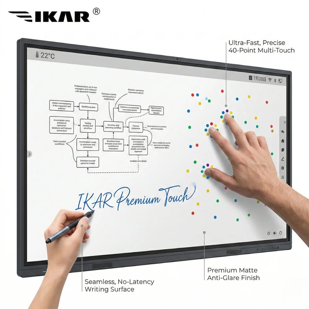 110 Inch Interactive Teaching Board 4K Smart Whiteboard Touch Screen Monitor Digital Signage for School Office Boardroom