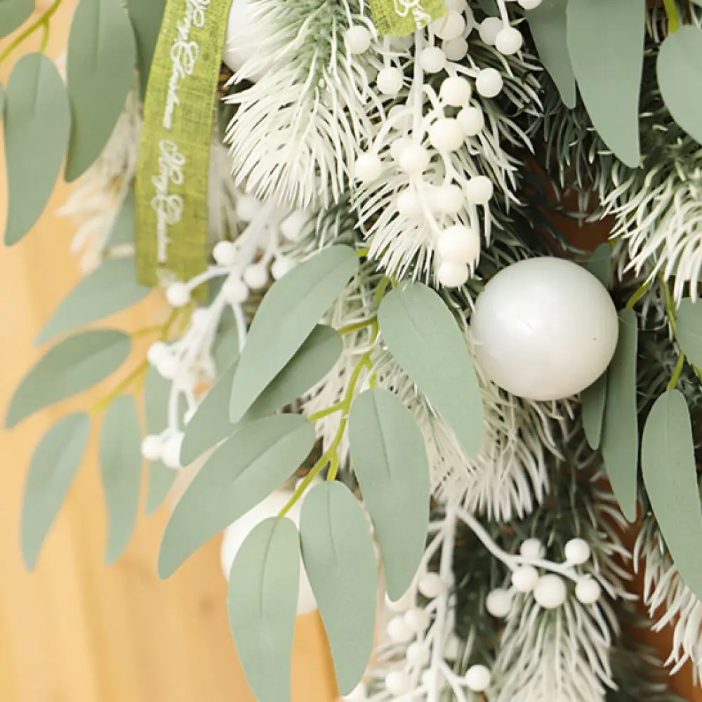 Christmas White Head PE Flower Inverted Tree Hanging Decor Festive Door Wall Ornament Holiday Home Style Decoration