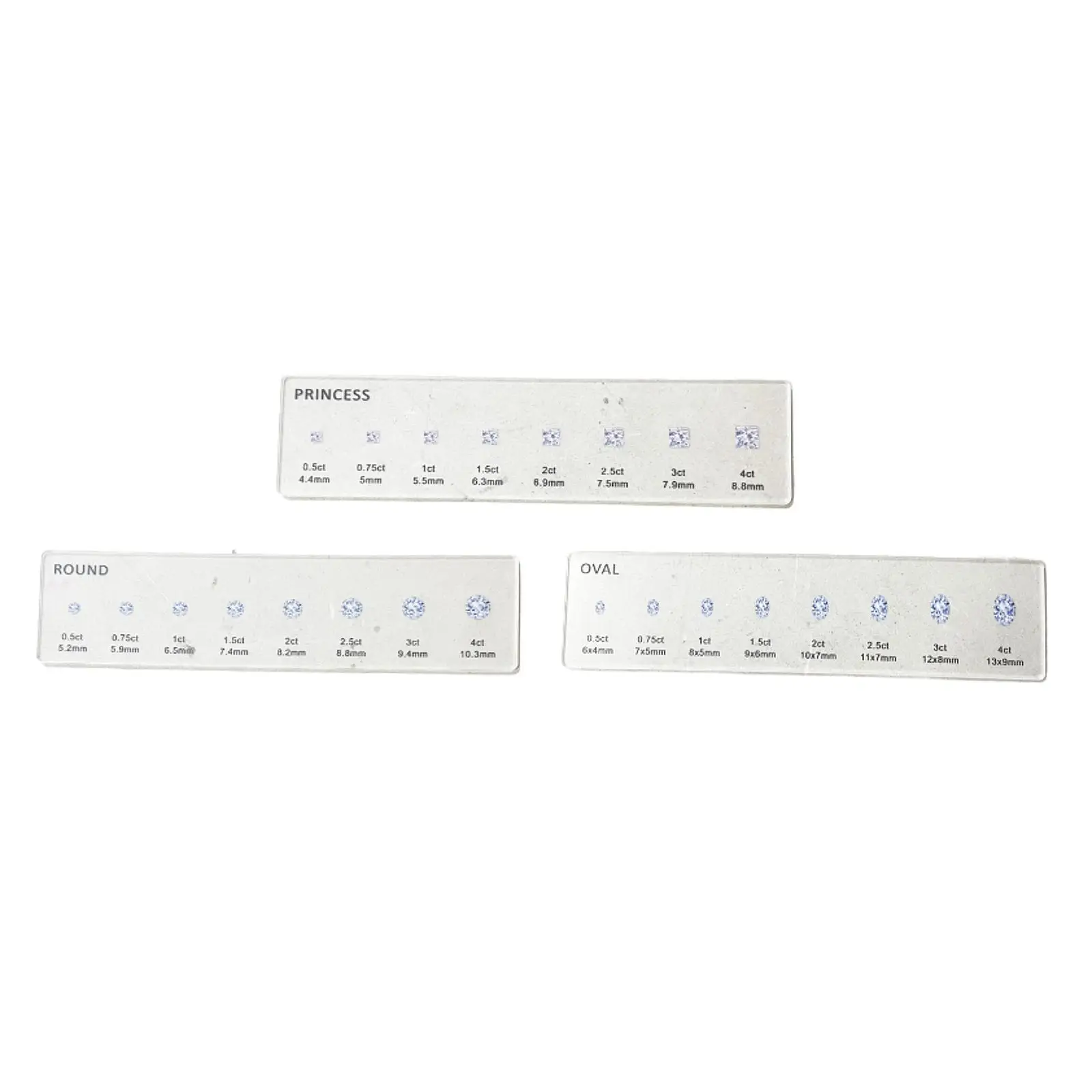 

20 X 5 Cm Portable Clear Acrylic Diamond Size Measuring Guide, Diamond Size and