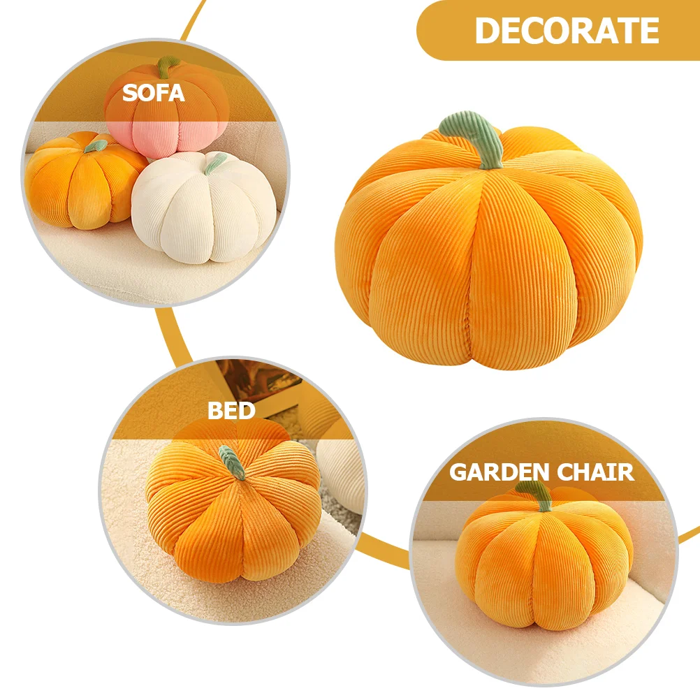 Pumpkin Pillow Cute Plush Goose Cushions Shaped Accent Toys Stuffed Themberchaud Kids Couch Halloween Gift for Girlfriend Throw