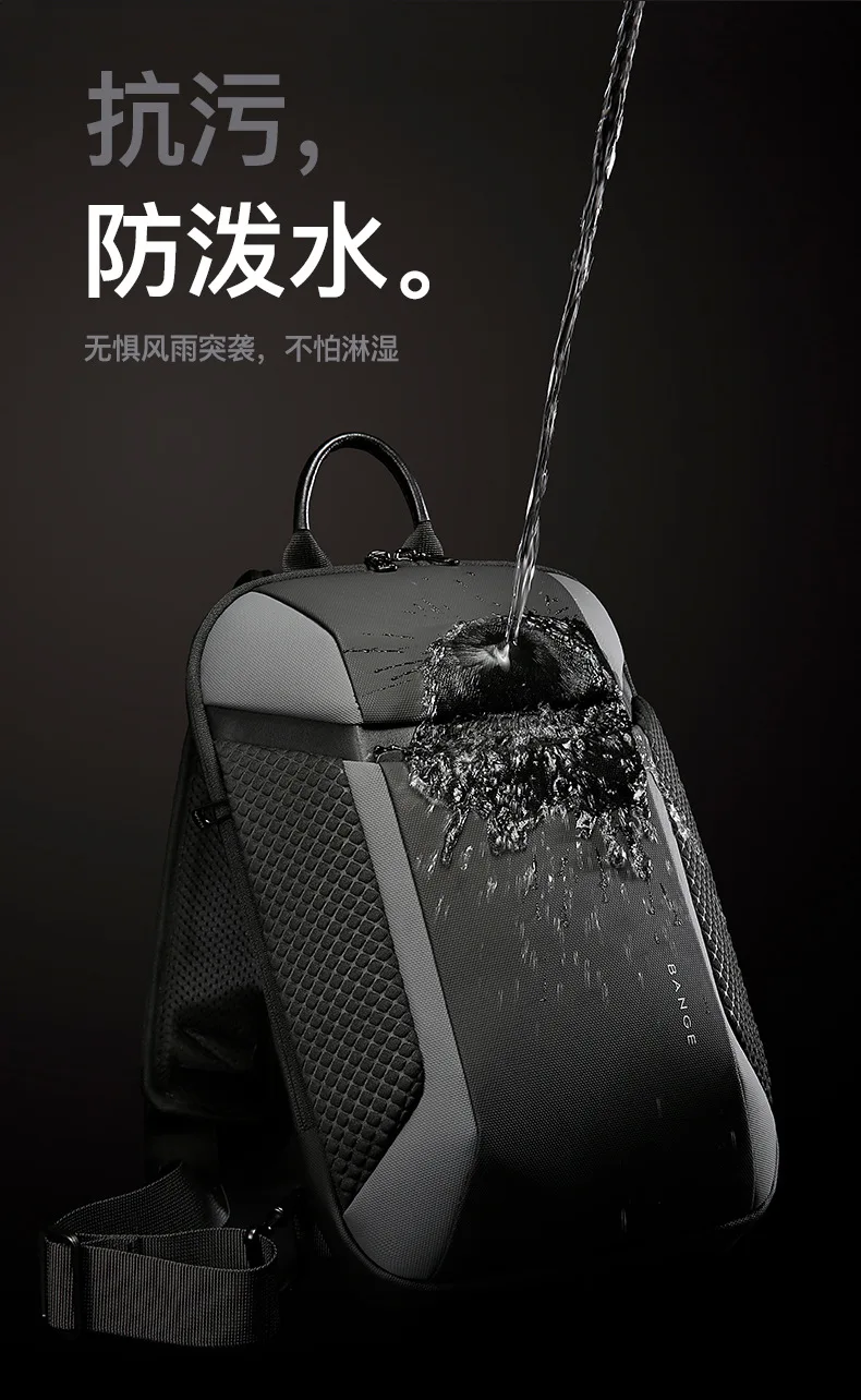 BANGE Multi Functional Anti-theft Shoulder Bags Men's Oxford Crossbody Bag Short Trip Messenger USB Charging Chest Bag Pack