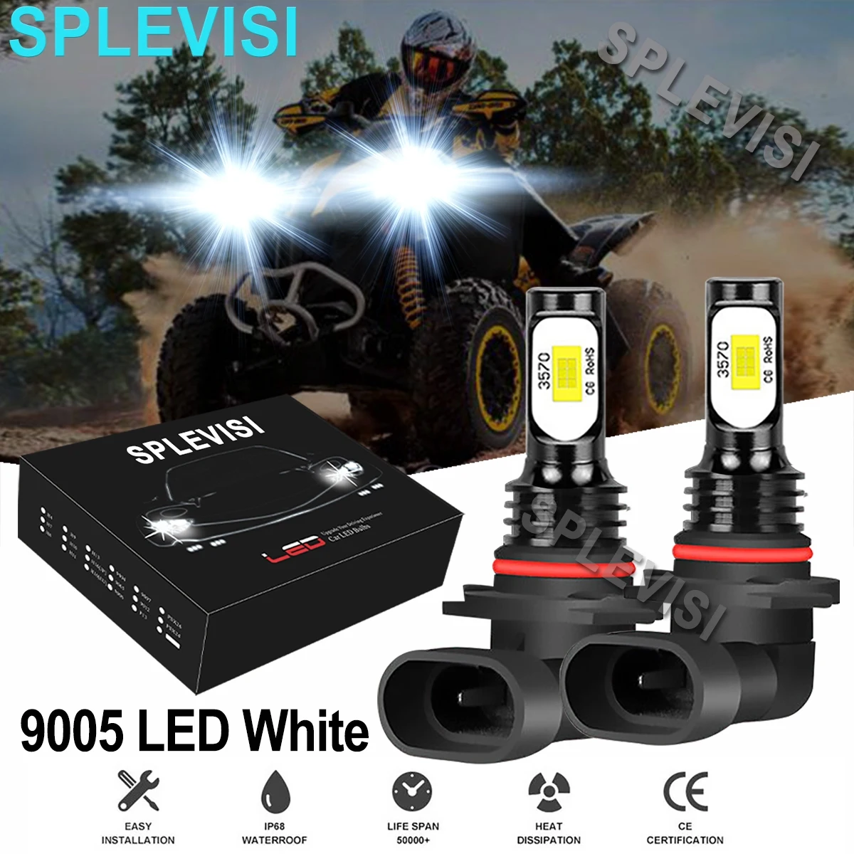2x70W 6000k czysty biały żarówki LED do reflektorów zestaw do Can-Am Renegade 850 2018-2020 1000 2013-2016 2017 2018 2019 1000R 2016-2019