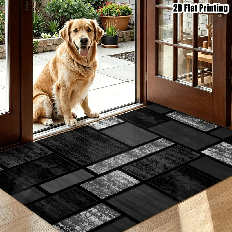 1Pc Modern Minimalist Geometric Patchwork Rug, Machine Washable, Personalized Decoration, Ins Style Home Essential, Suitable for Living Room, Bedroom, Entryway, Office, Corridor and Other Areas