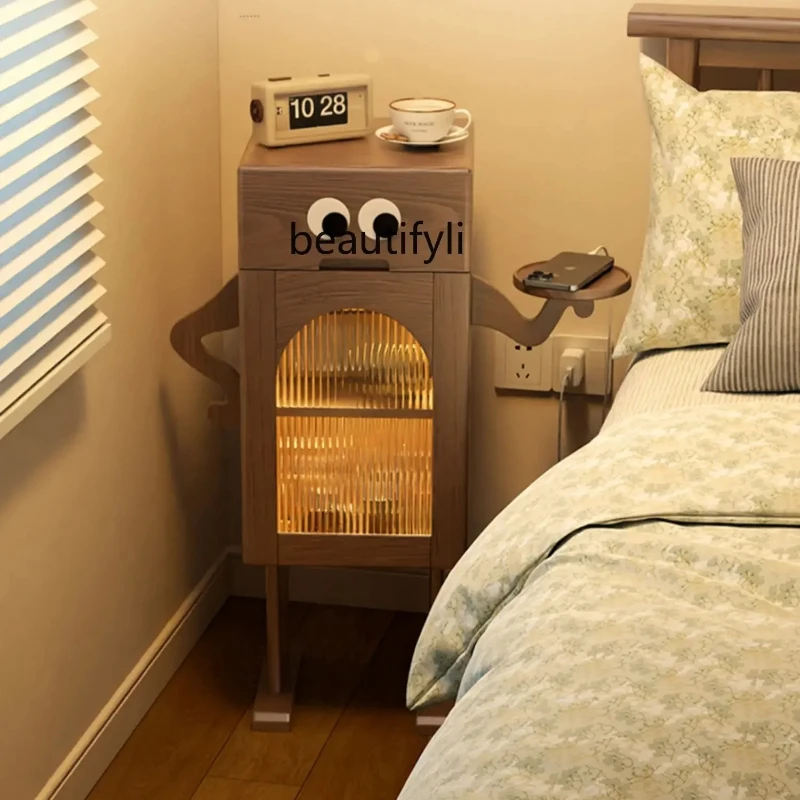 

Solid wood waist chest cabinet Bedroom storage cabinet Robot Living room three bucket cabinet