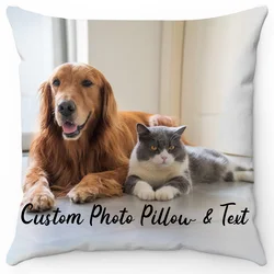 WUZIDREAM fodera per cuscino con foto per animali domestici personalizzata, federa per cani e gatti personalizzata cuscino per animali domestici con testo fotografico regali personalizzati per cuccioli